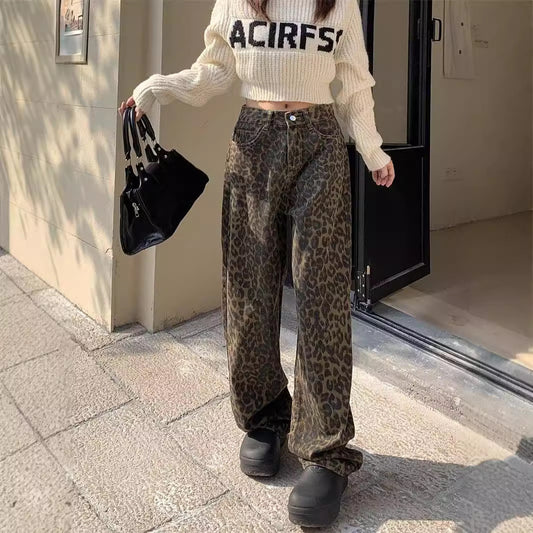 Denim Luipaardprint - Jeans